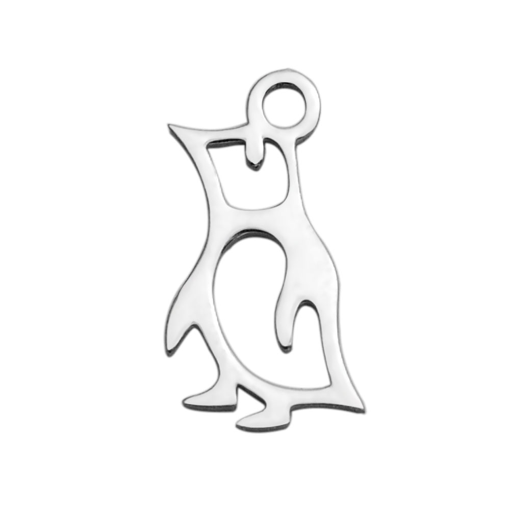 PandaHall 304 Stainless Steel Charms, Penguin, Stainless Steel Color, 14x7x1mm, Hole: 1.5mm Stainless Steel Penguin