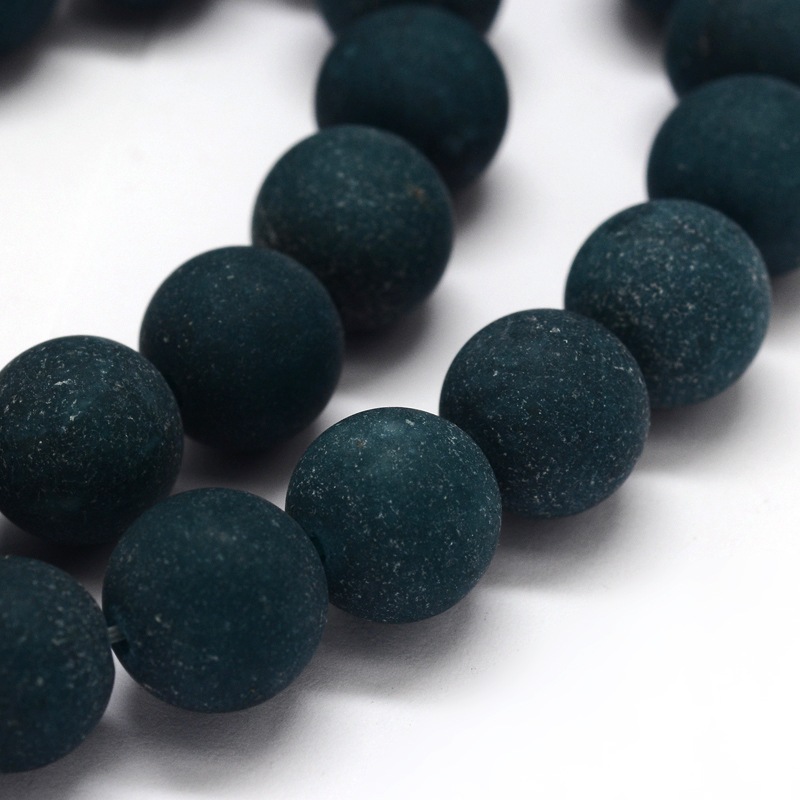 PandaHall Frosted Natural Malaysia Jade Round Beads Strands, Dyed, PrussianBlue, 10mm, Hole: 1mm; about 38pcs/strand, 15.7" Malaysia Jade...