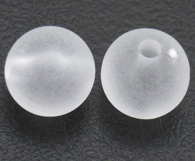 PandaHall Transparent Frosted Acrylic Beads, Round, Clear, 6mm, Hole: 1.8mm Acrylic Round Clear