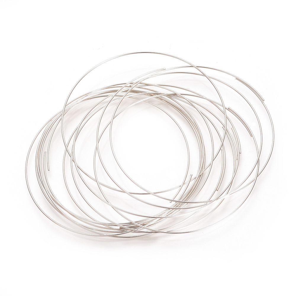 PandaHall Stainless Steel Memory Wire, Platinum, 0.5mm; 55mm Steel