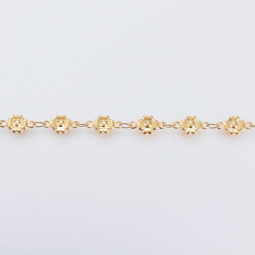 PandaHall 304 Stainless Steel Bar Link Chains, with Spool, Flower, Golden, 10x5x2mm; about 10m/roll Stainless Steel
