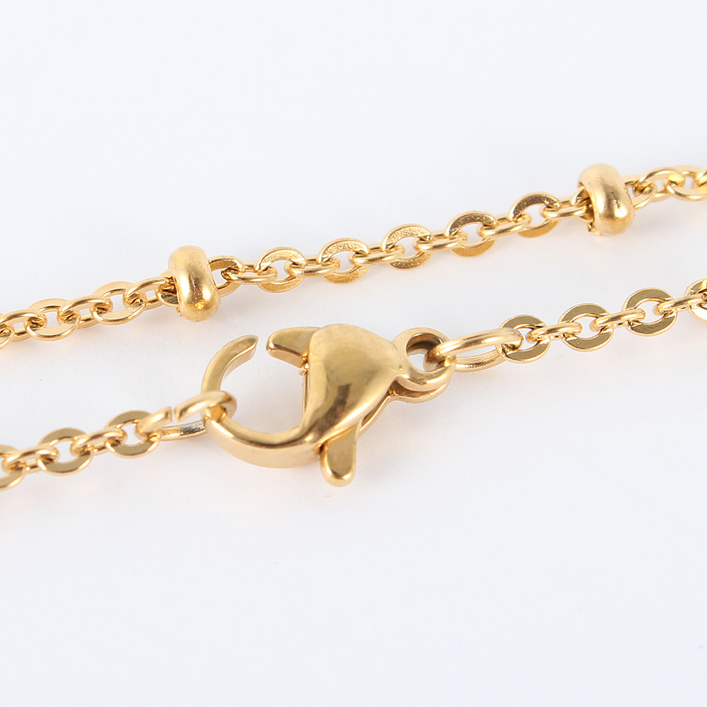 PandaHall 304 Stainless Steel Chain Necklaces, with Lobster Claw Clasps, Golden, 17.7"(44.9cm), 3mm Stainless Steel