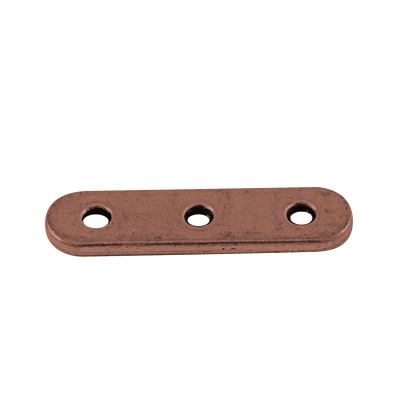 PandaHall Alloy Spacer Bars, Lead Free & Cadmium Free & Nickel Free, Red Copper, 24x6x2mm Alloy Rectangle