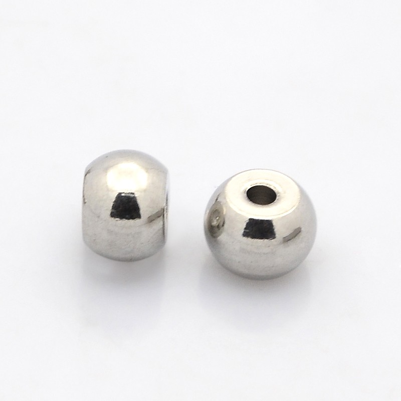 PandaHall Rondelle 304 Stainless Steel Beads, Stainless Steel Color, 7x5mm, Hole: 2mm Stainless Steel Rondelle