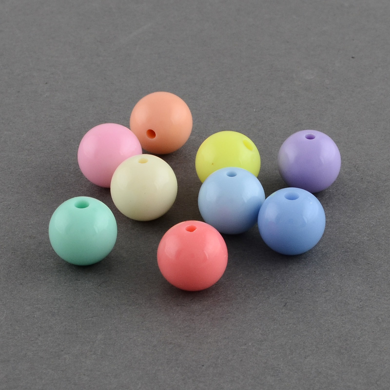 PandaHall Solid Chunky Bubblegum Acrylic Ball Beads, Round, Mixed Color, 20mm, Hole: 3mm  Acrylic Round Multicolor