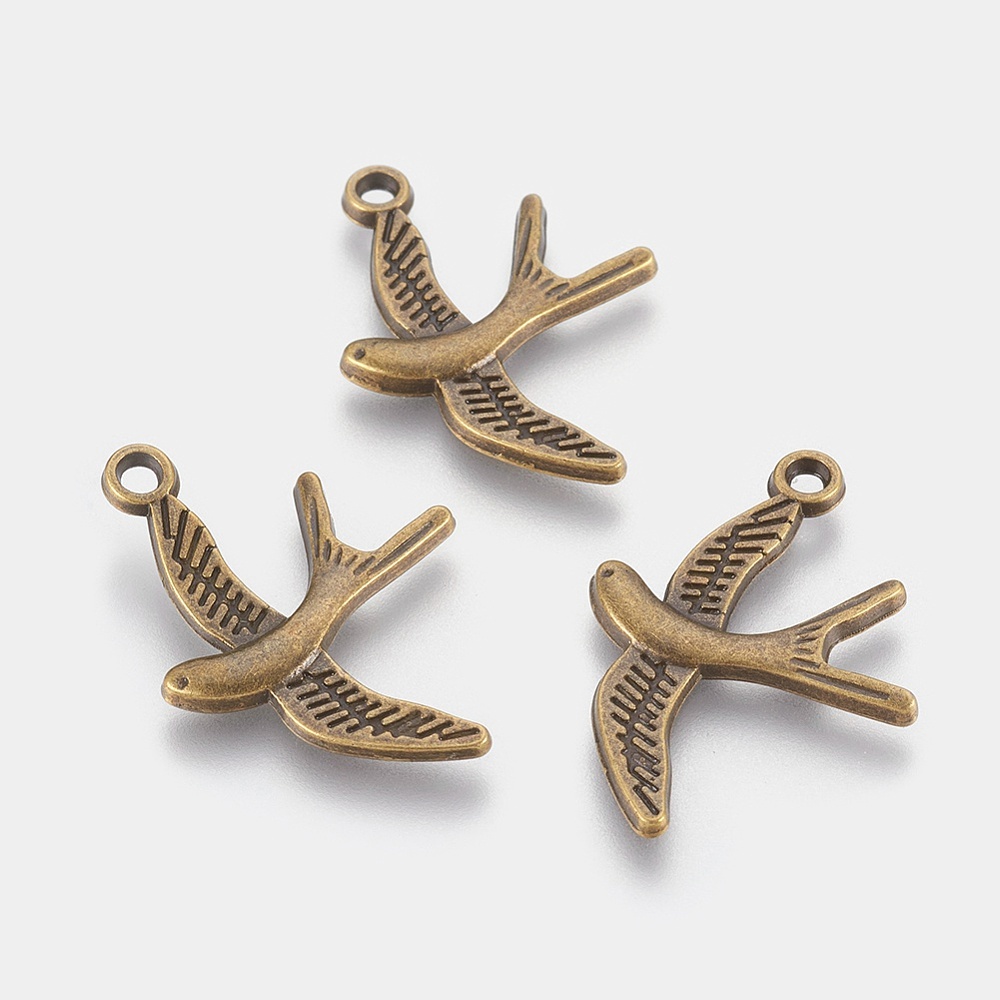 PandaHall Alloy Pendants, Lead Free & Cadmium Free & Nickel Free, Bird, Antique Bronze, 31mm long, 22mm wide, 2mm thick, hole: 2mm Alloy...