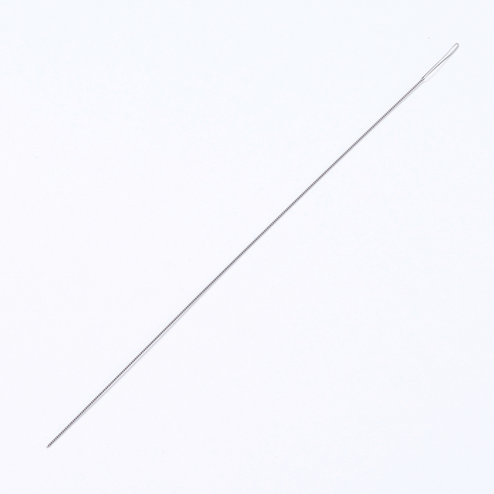 PandaHall Iron Beading Needle, Twisted, Platinum, 10.3x0.02cm Iron
