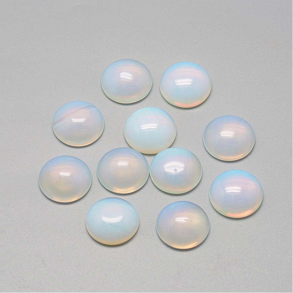 PandaHall Opalite Cabochons, Half Round/Dome, 6x3~4mm Opalite Half Round