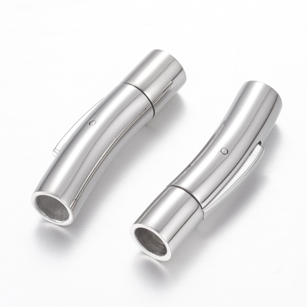 PandaHall Column 316 Stainless Steel Screw Clasps, 30x7mm, Hole: 5mm Stainless Steel