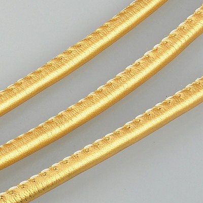 PandaHall Imitation Leather Cord, PU Leather, Gold, 4mm; 100yard/bundle Imitation Leather Gold
