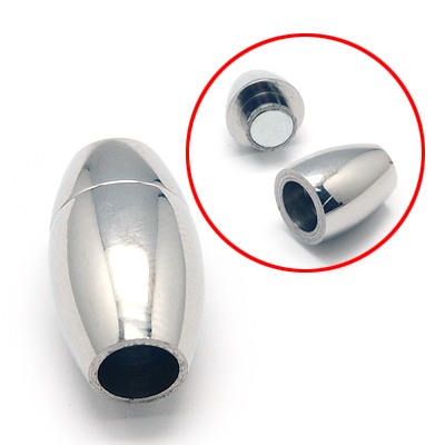PandaHall 304 Stainless Steel Magnetic Clasps, Oval, 17x10mm, Hole: 5mm Stainless Steel Oval