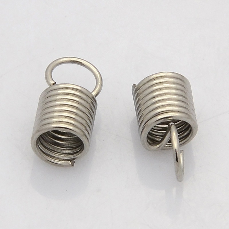 PandaHall 304 Stainless Steel Terminators, Cord Coil, Stainless Steel Color, 12x4mm, Hole: 4mm Stainless Steel