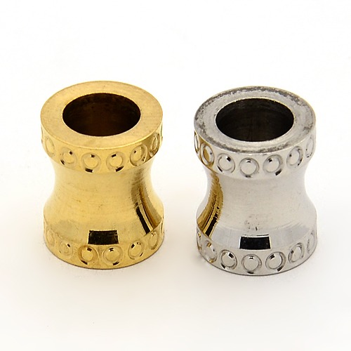 PandaHall Stainless Steel Beads, Large Hole Column Beads, Mixed Color, 12x10mm, Hole: 6mm Stainless Steel Column