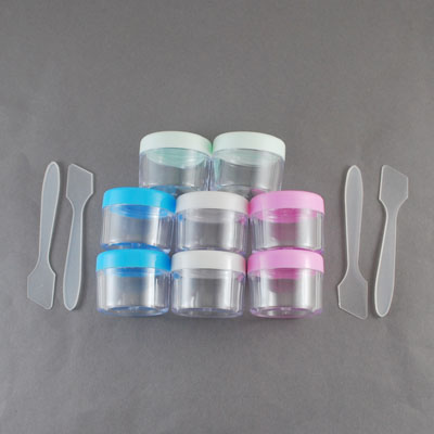 PandaHall Cosmetic Containers, Column, Mixed Color, 30x38mm; Inner Diameter: 30mm, Inner Depth: 25mm, Capacity: 14ml, 2pcs/set Plastic...