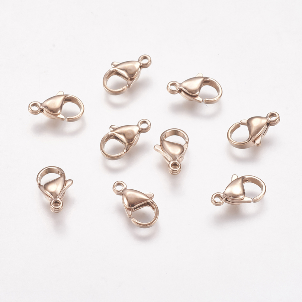 PandaHall 304 Stainless Steel Lobster Claw Clasps, Rose Gold, 12x7x3.5mm Stainless Steel Others