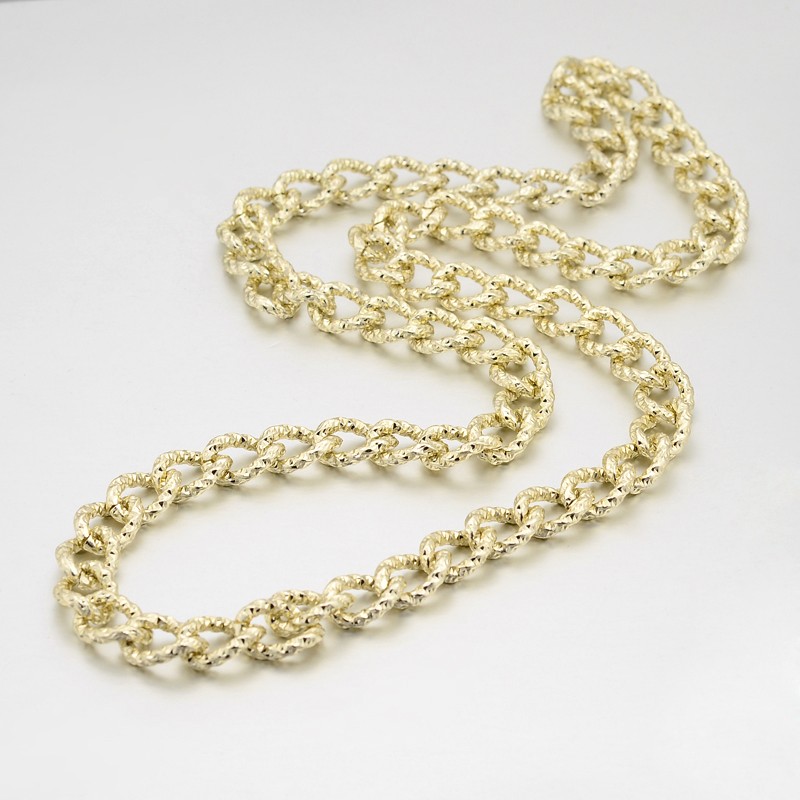 PandaHall Aluminum Twisted Chain Necklaces, Light Gold, 31.4" Aluminum