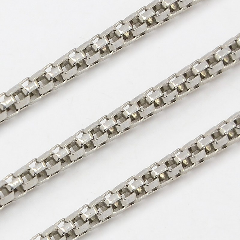 PandaHall 304 Stainless Steel Network Chains, Stainless Steel Color, 2.5mm Stainless Steel