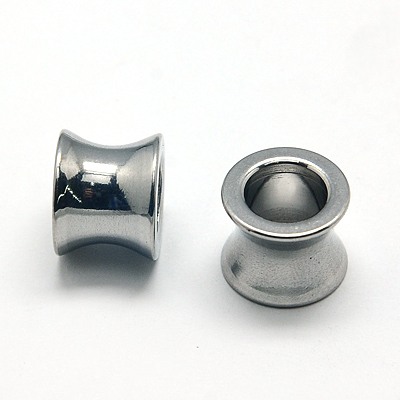 PandaHall 304 Stainless Steel Beads, Column, 10x8mm, Hole: 6mm Stainless Steel Column