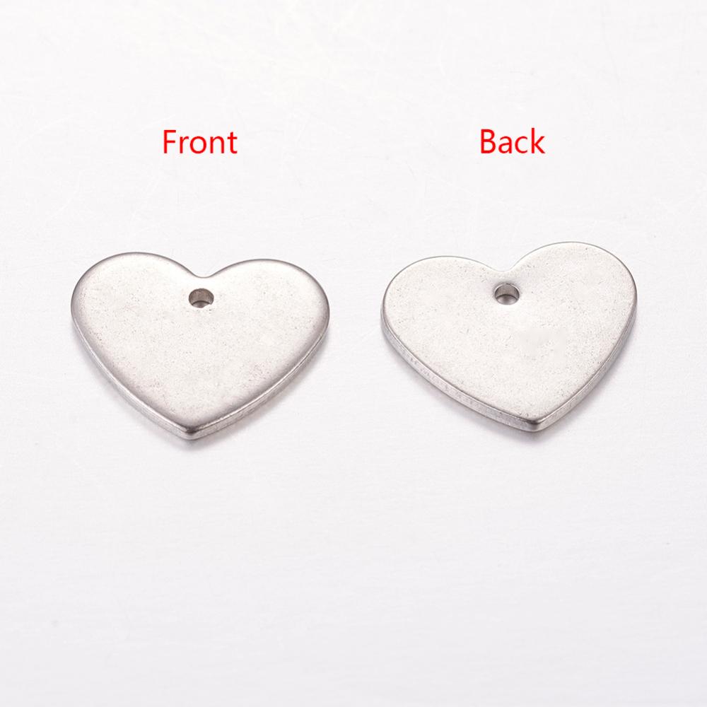 PandaHall Handmade Valentines Day Gifts Ideas for Him 304 Stainless Steel Blank Stamping Tag Pendants, 13x11x1mm, Hole: 1mm Stainless Steel...