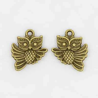 PandaHall Tibetan Style Pendants, Good for Halloween Jewelry Making, Lead Free & Nickel Free & Cadmium Free, Owl, Antique Bronze, 18x15x3mm...
