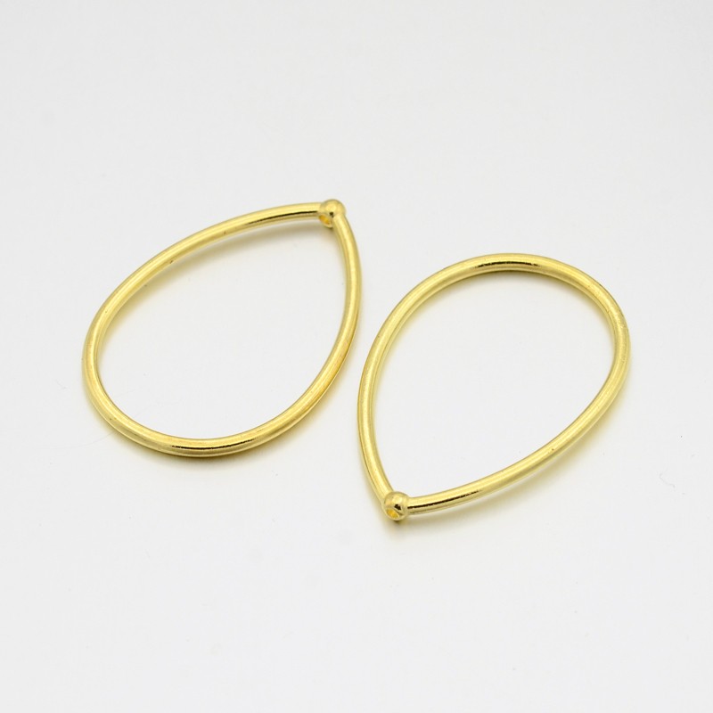 PandaHall Tibetan Silver Pendants, Drop, Lead Free and Nickel Free and Cadmium Free, Golden, 44.5x33mm, Hole: 1mm Alloy Drop