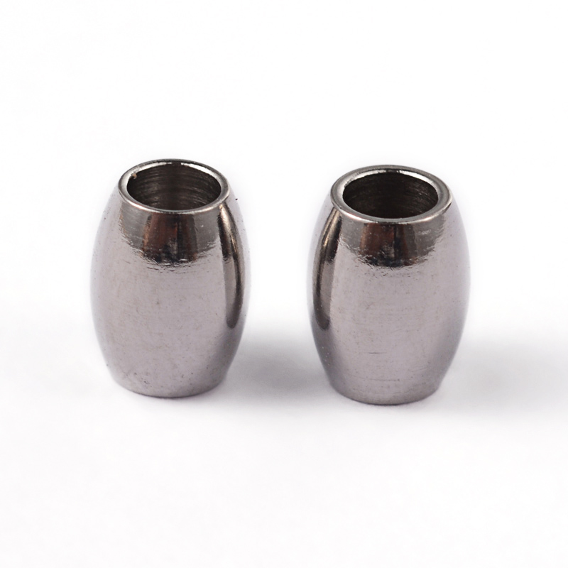 PandaHall Barrel 304 Stainless Steel Spacer Beads, Stainless Steel Color, 5x4mm, Hole: 2mm Stainless Steel Barrel