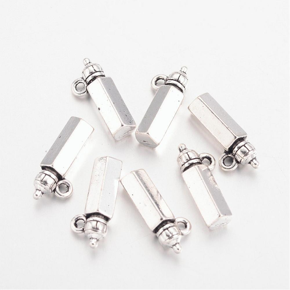 PandaHall Tibetan Style Alloy Feeding-bottle Pendants, Cadmium Free & Nickel Free & Lead Free, Antique Silver, 18x8x5mm, Hole: 1.5mm Alloy...