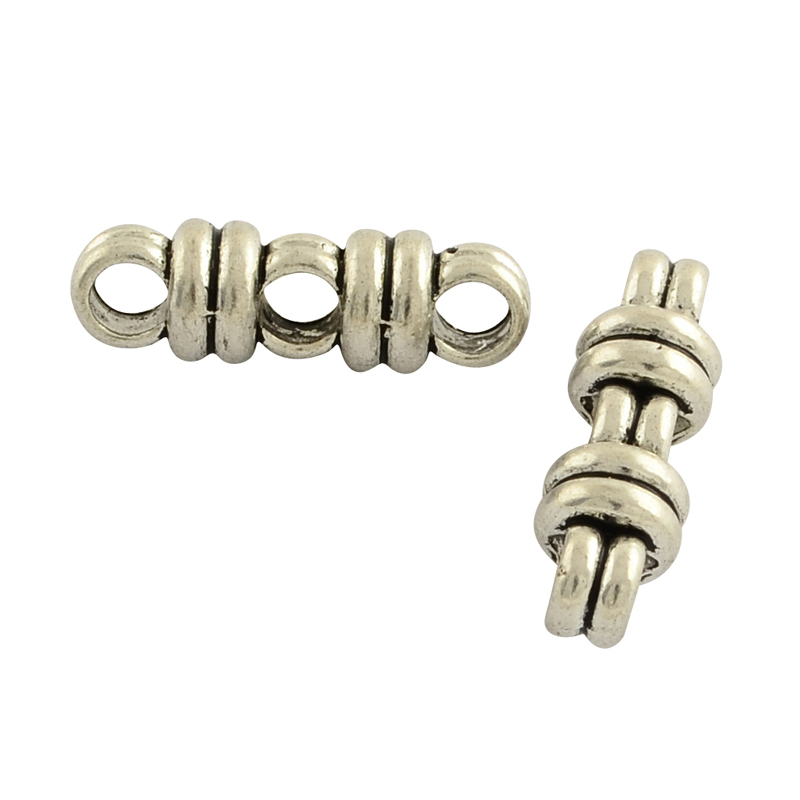 PandaHall Tibetan Style Alloy Spacer Bars, Cadmium Free & Nickel Free & Lead Free, Antique Silver, 6x20x6mm, Hole: 3mm; about 540pcs/1000g...