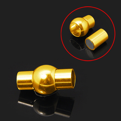 PandaHall Brass Magnetic Clasps, Nickel Free, Oval, Golden, 17x10mm, Hole: 6mm Brass Oval