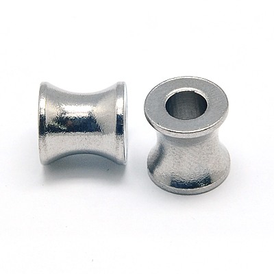 PandaHall 304 Stainless Steel European Beads, Large Hole Beads, Column, 8x8mm, Hole: 4mm Stainless Steel Column