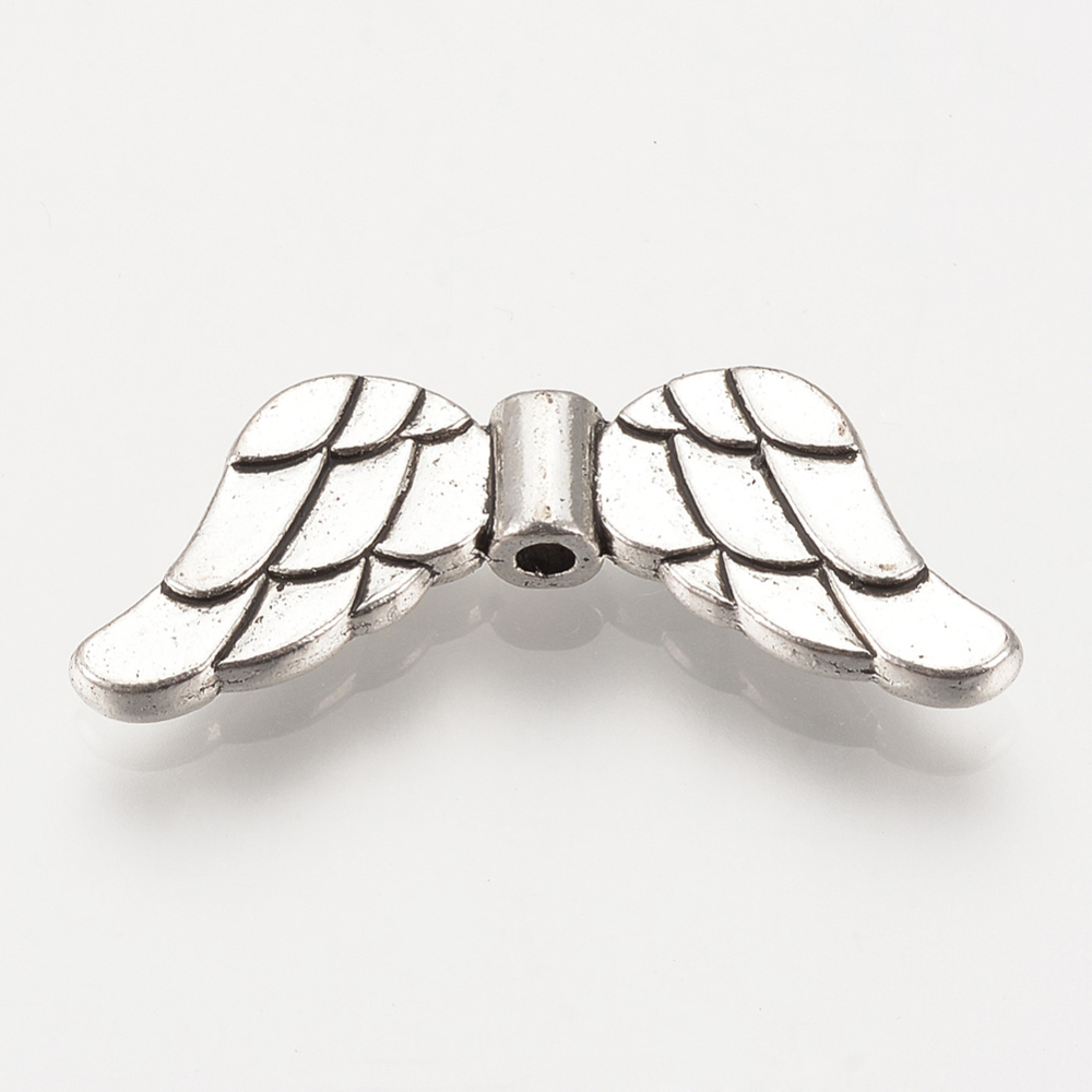 PandaHall Tibetan Style Alloy Beads, Wing, Cadmium Free & Nickel Free & Lead Free, Antique Silver, 29x11.5x3.5mm, Hole: 1mm; about...