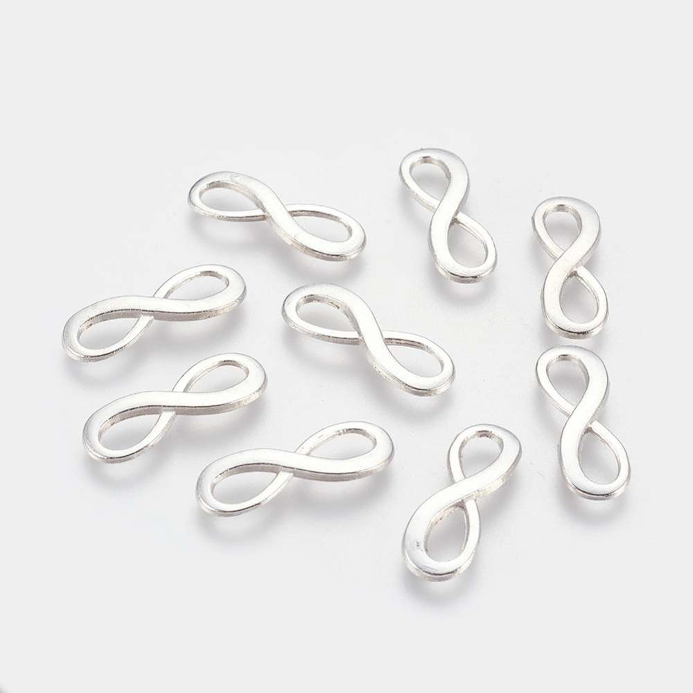 PandaHall Alloy Charms, Infinity Pendants for Jewellery Making, Lead Free & Nickel Free, Platinum, about 23mm long, 8mm wide, 2.5mm thick...