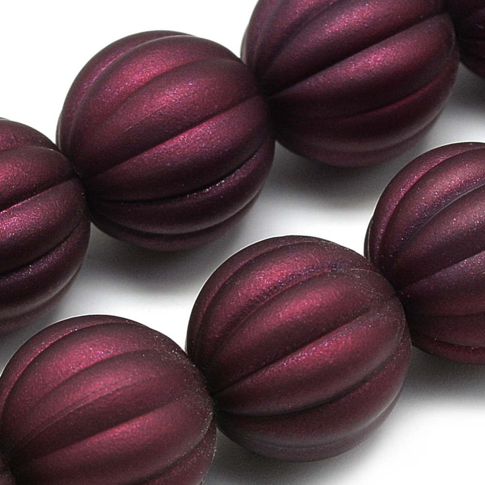 PandaHall Rubberized Style Acrylic Beads, Pumpkin, DarkRed, 16.5mm, Hole: 2.5mm Acrylic Pumpkin Red