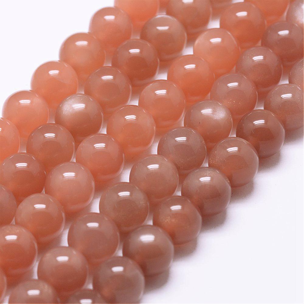PandaHall Natural Sunstone Beads Strands, Faceted, Grade AA, Round, 6mm, Hole: 1mm; about 63~66pcs/strand, 15.3"(39cm) Sunstone Round