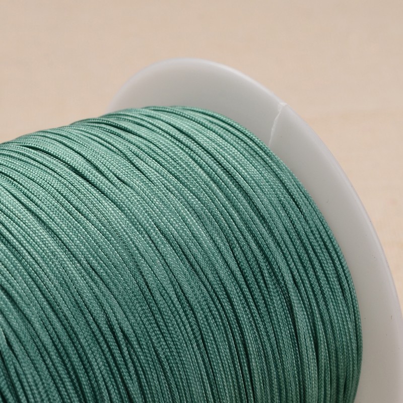 PandaHall Polyester Cord, MediumTurquoise, 1mm, about 300meter/roll Polyester Cyan