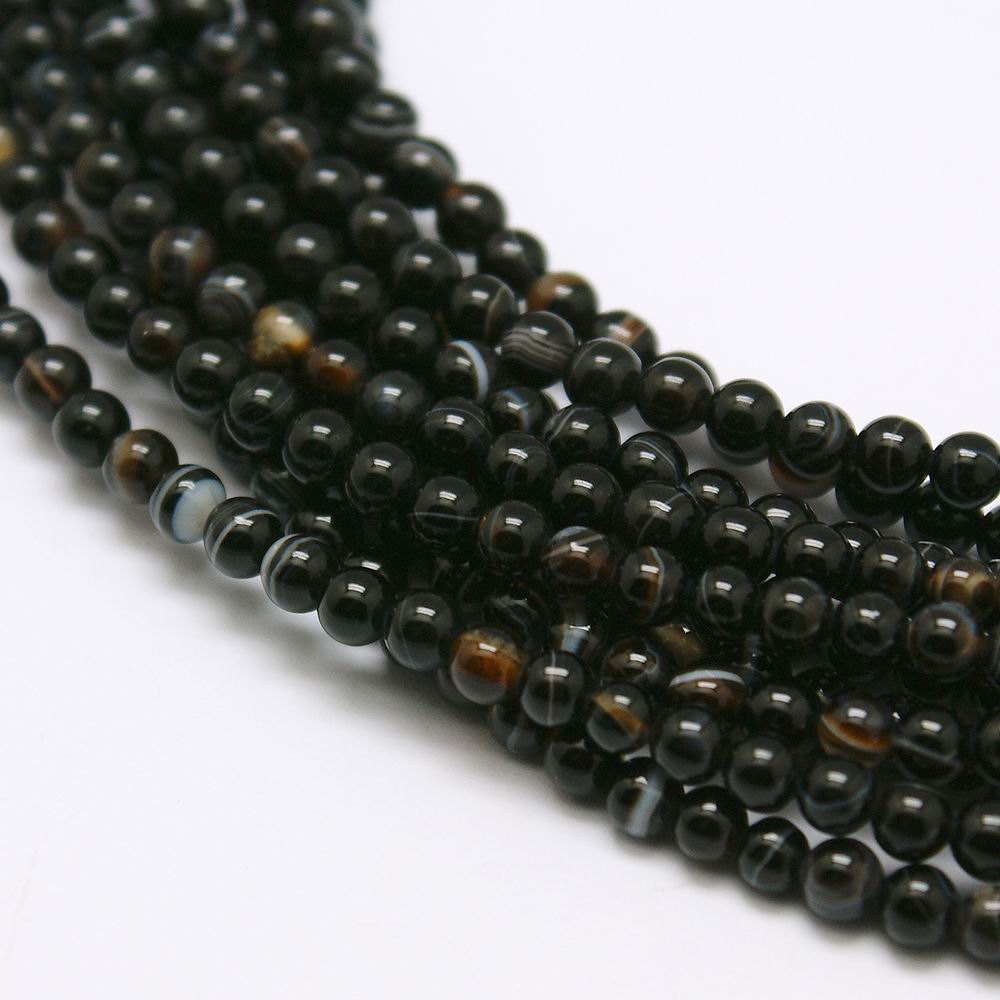 PandaHall Natural Agate Bead Strands, Round, Dyed & Heated, 3mm, Hole: 0.8mm; about 126pcs/strand, 16" Natural Agate Round