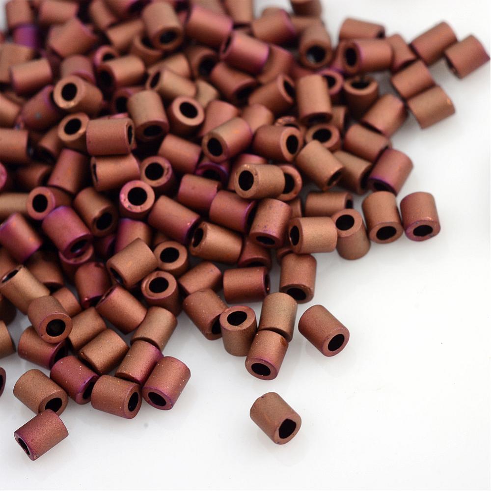 PandaHall TOHO&reg Japan Import Seed Beads, Glass Bugle Beads, Round Hole, Opaque Pastel Frosted Mudbrick, 2x1.7~1.8mm, Hole: 1mm; about...