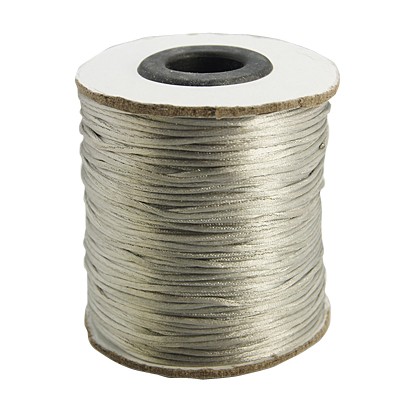 PandaHall Nylon Thread, Nylon Jewelry Cord for Braided Jewelry Making, Round, Gray, 1mm, about 100yards/roll Nylon Gray