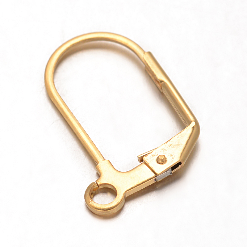 PandaHall 304 Stainless Steel Leverback Earring Findings, Golden, 18x12x0.7mm, Pin: 0.7x0.5mm, Hole: 2mm Stainless Steel