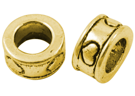 PandaHall Alloy European Beads, Tibetan Style, Lead Free, Cadmium Free and Nickel Free, Column, Antique Golden Color, about 8mm long, 8mm...