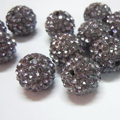 PandaHall Polymer Clay Rhinestone Beads, Pave Disco Ball Beads, Grade A, Round, PP15, Black Diamond, 10mm, Hole: 1.8~2mm Polymer Clay+Glass...