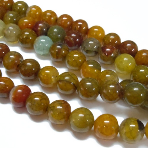PandaHall Natural Agate Beads Strands, Dyed, Round, CoconutBrown, 10mm, Hole: 1mm; about 38pcs/strand, 15" Natural Agate Round Brown