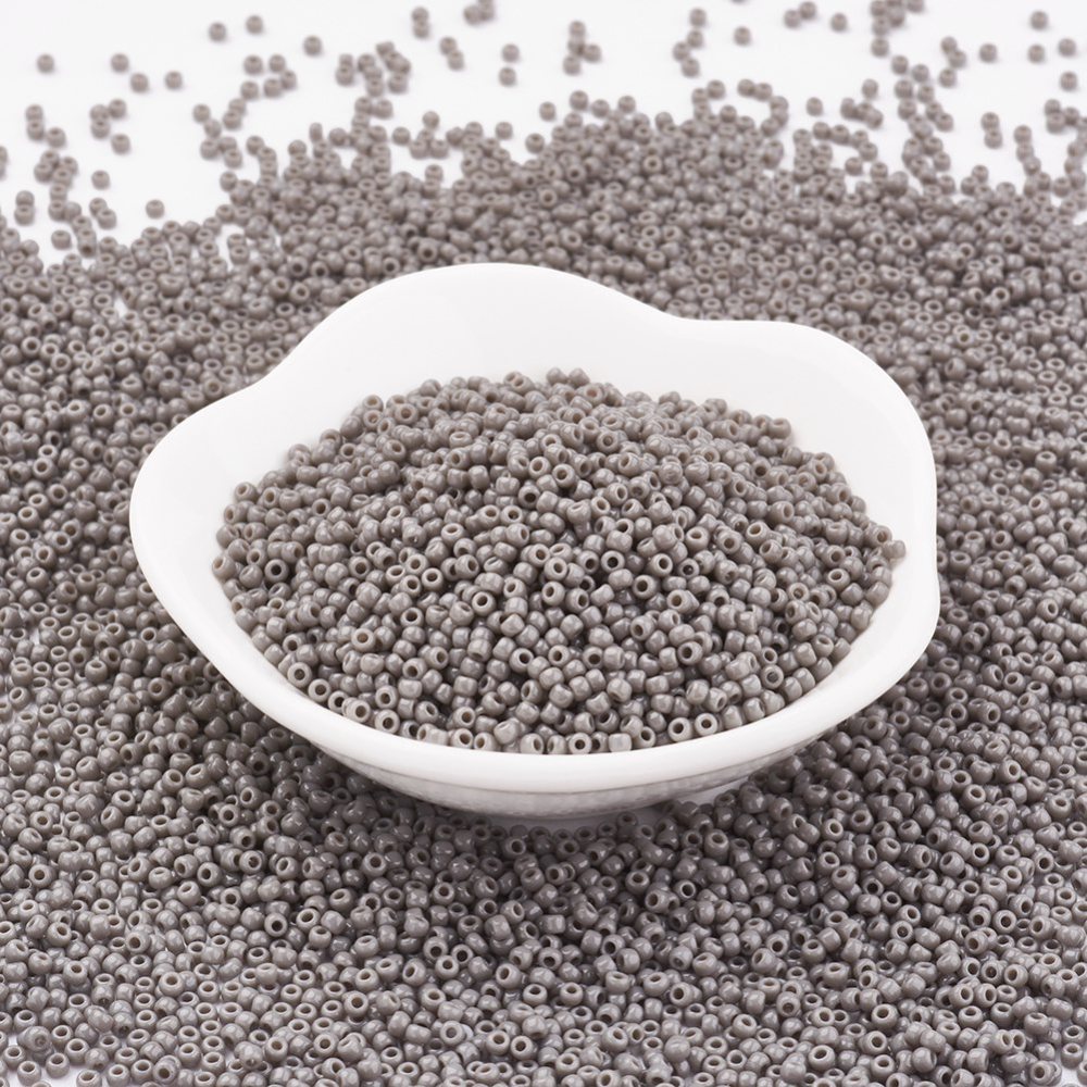 PandaHall TOHO&reg Japan Import Glass Round Seed Beads, 11/0 Opaque, Gray, 2x1.5mm, Hole: 0.5mm; about 933pcs/10g Glass Gray