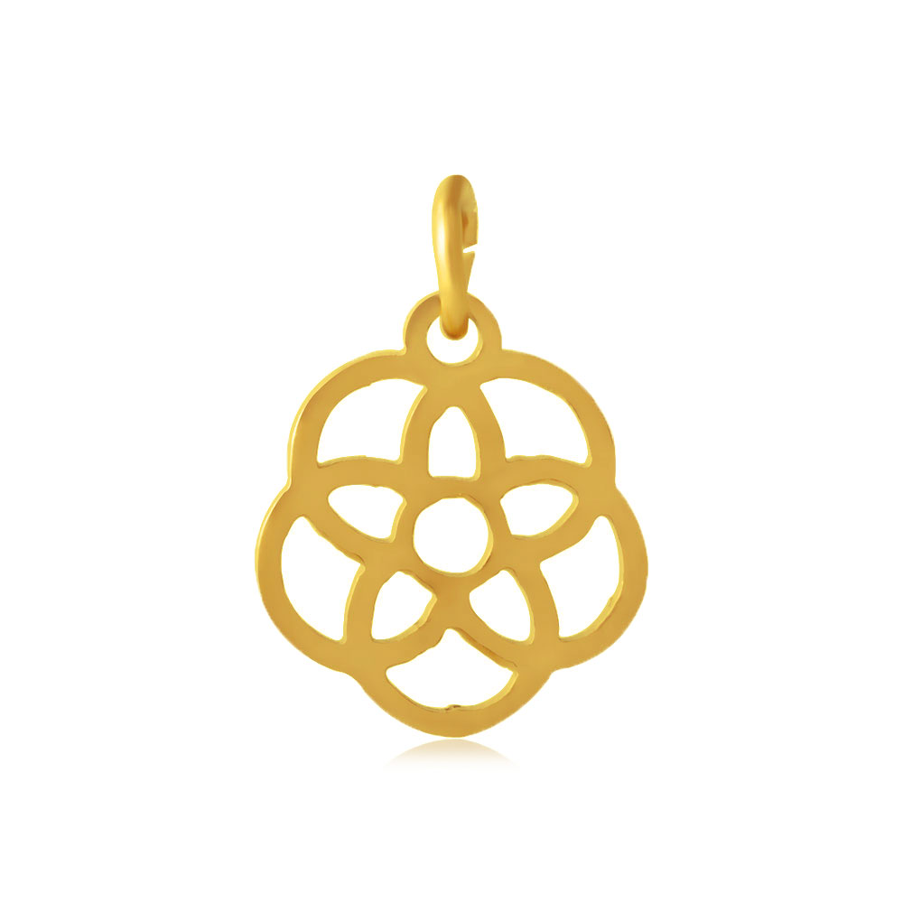 PandaHall 304 Stainless Steel Pendants, Flower, Golden, 13x12x1.1mm, Hole: 3mm Stainless Steel Flower