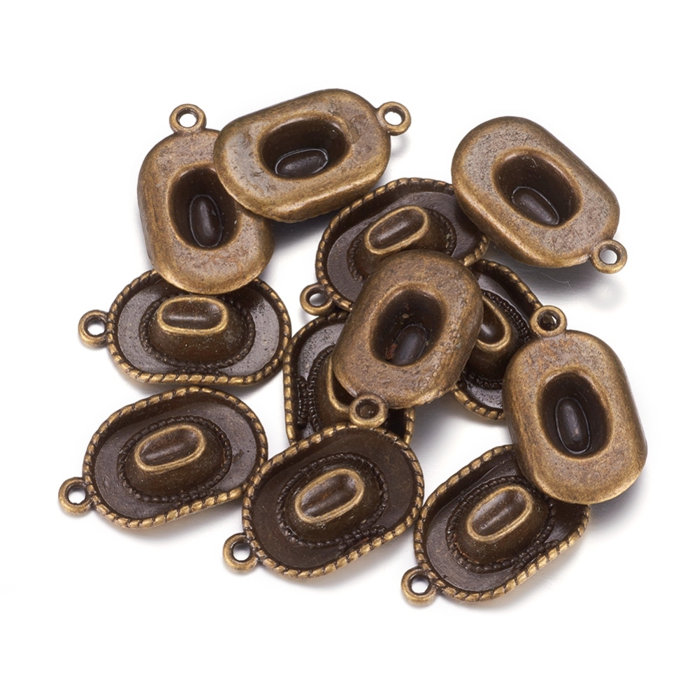 PandaHall Tibetan Style Alloy Hat Pendants, Lead Free & Nickel Free, Antique Bronze, 22x13x5mm, Hole: 2mm Alloy Hat
