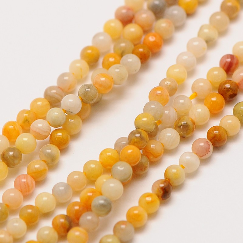 PandaHall Natural Crazy Agate Bead Strands, Round, 2mm, Hole: 0.8mm; about 184pcs/strand, 16" Crazy Agate Round
