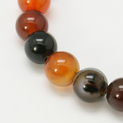 PandaHall Natural Agate Beads Strands, Dyed, Round, Mixed Color, 8mm, Hole: 1mm Natural Agate Round Multicolor