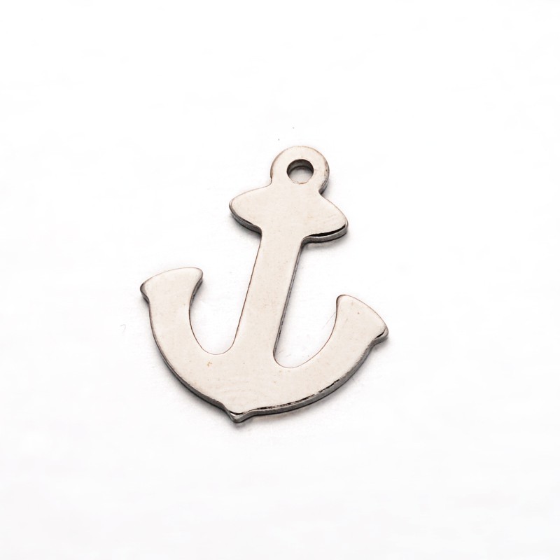 PandaHall Anchor 304 Stainless Steel Pendants, Stainless Steel Color, 16x13x0.8mm, Hole: 1mm Stainless Steel Anchor & Helm