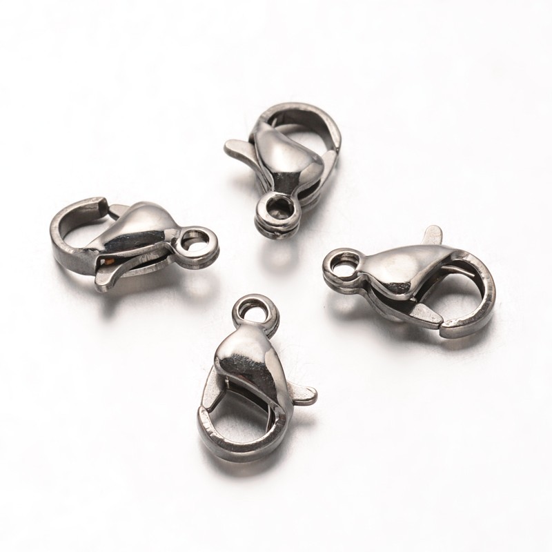 PandaHall 304 Stainless Steel Lobster Claw Clasps, Stainless Steel Color, 10x7x3.5mm, Hole: 1.5mm Stainless Steel Others