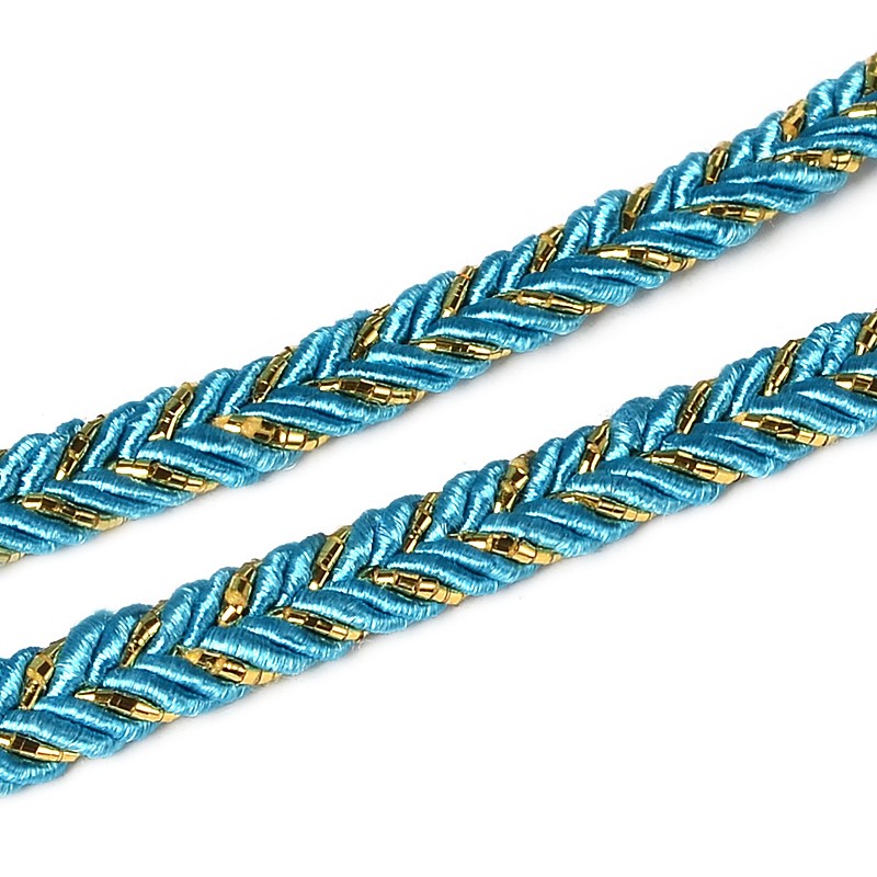 PandaHall Braided Cloth Threads Cords for Bracelet Making, DeepSkyBlue, 6mm; about 50yards/roll Cloth Blue